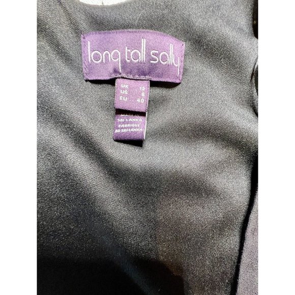 Long Tall Sally Black Shutter Dress Square Neck Pencil Stretchy Size 8 Sexy - Picture 14 of 16